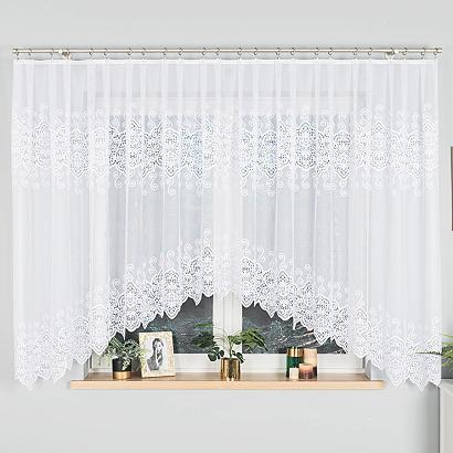 Firanka żakardowa gotowa na żabki CELINA 400x160 biała