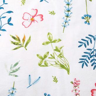Pościel flanelowa FLANELOVE 140x200 biała w kolorowe kwiaty