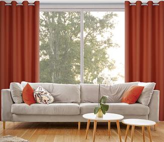 Zasłona gotowa na przelotkach RITA 140x250 Eurofirany ceglasty