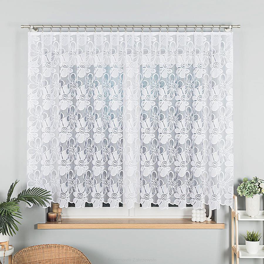 Firanka żakardowa gotowa na żabki PATRYCJA 300x150 biała