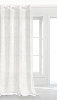 Firana gotowa na przelotkach FROST 140x250 biała ze srebrną nitką