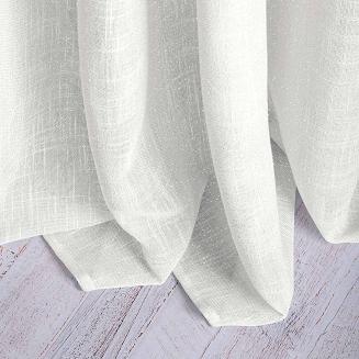 Firana gotowa na przelotkach FROST 140x250 biała ze srebrną nitką