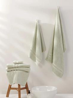 Ręcznik bambusowy Harmony 30x30 szałwiowy ze srebrną bordiurą