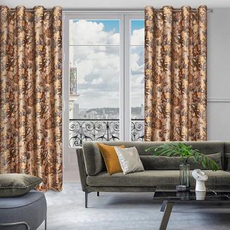 Zasłona gotowa na przelotkach DIANA 140x250 Eurofirany rudy