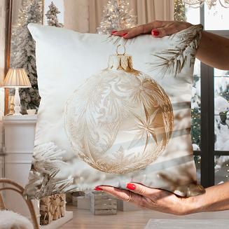 ZŁOTA BOMBKA Poszewka dekoracyjna VELVET, 40x40cm, kolor 004 beżowo-złoty PBN367/POP/004/040040/1