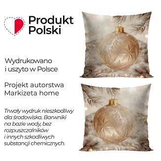 ZŁOTA BOMBKA Poszewka dekoracyjna VELVET, 40x40cm, kolor 004 beżowo-złoty PBN367/POP/004/040040/1