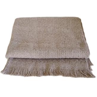 Narzuta dekoracyjna tkana 170x205 beżowa