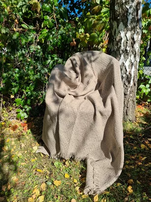 Narzuta dekoracyjna tkana 170x205 beżowa