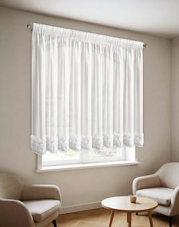 Zasłona gotowa na taśmie ROSES 350x160 Eva Minge Eurofirany biały