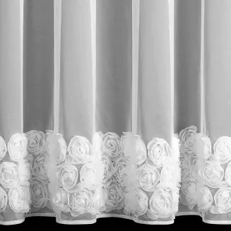 Zasłona gotowa na taśmie ROSES 350x160 Eva Minge Eurofirany biały