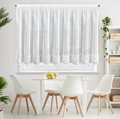 Zasłona gotowa na taśmie ROSES 350x160 Eva Minge Eurofirany biały