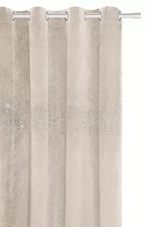 Beżowa Zasłona Welurowa Z Kryształkami 140x250 Shiny