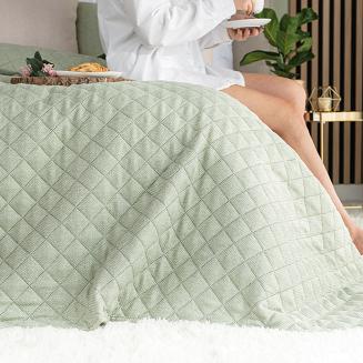 Narzuta dekoracyjna MOLLY 170x210cm pikowana strukuralna szałwiowa