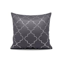 Poszewka dekoracyjna MAROKO 45x45 grafitowa wzór maroko