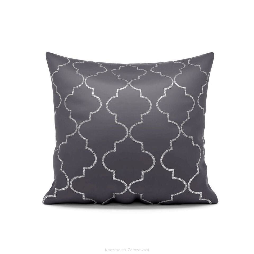 Poszewka dekoracyjna MAROKO 45x45 grafitowa wzór maroko