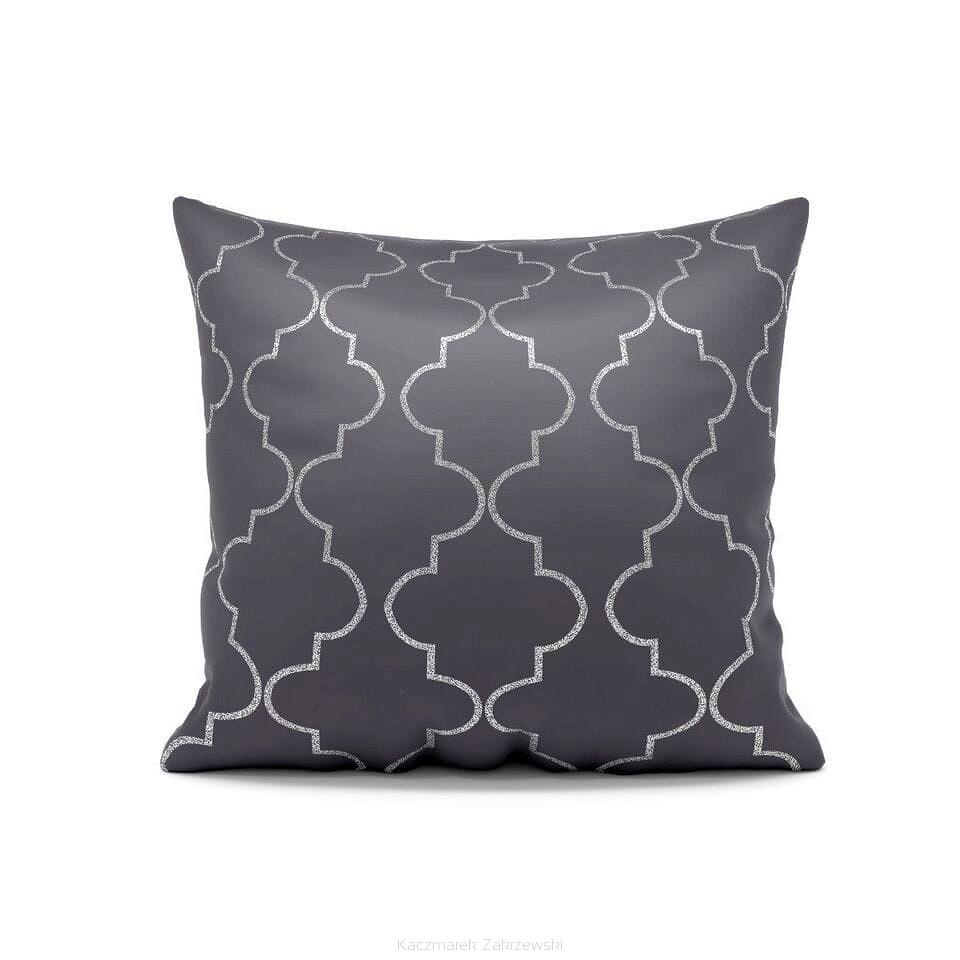 Poszewka dekoracyjna MAROKO 45x45 grafitowa wzór maroko