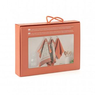 Komplet ścierek kuchennych + ręcznik ZWOLTEX Jarzębina pomarańczowy