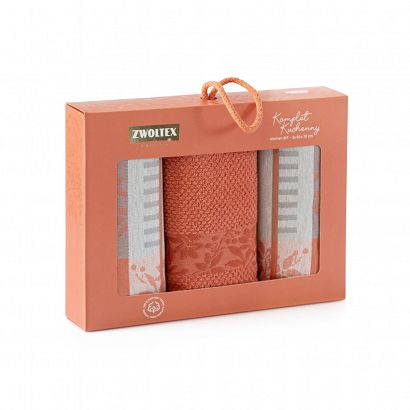 Komplet ścierek kuchennych + ręcznik ZWOLTEX Jarzębina pomarańczowy