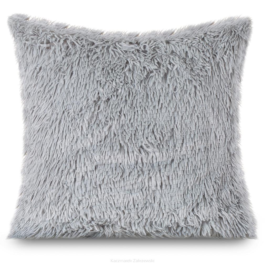 Poszewka dekoracyjna YETI 40x40 włochacz o strukturze futra szara