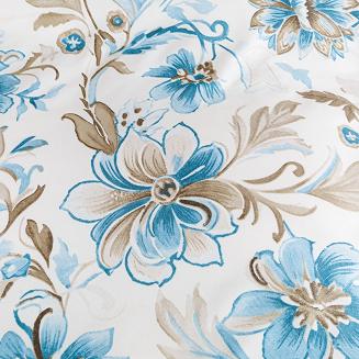 Komplet pościeli dwustronnej 220x200 biała błękitny ogród