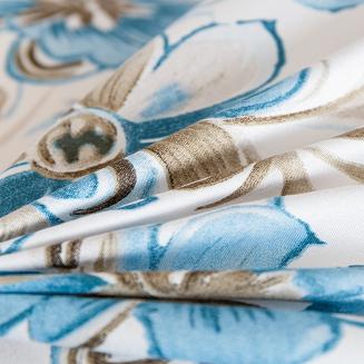 Komplet pościeli dwustronnej 220x200 biała błękitny ogród