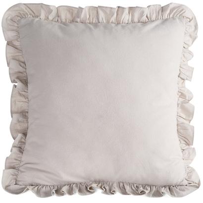 Poszewka dekoracyjna FALBANKA 45x45 Eurofirany beżowa obszyta falbaną