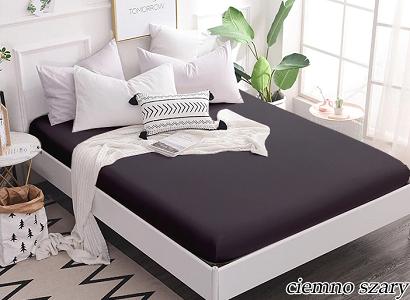 Prześcieradło jersey z gumką 160x200 grafitowe