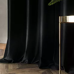 Zasłona gotowa na taśmie BLACKOUT VELVET 140x250 czarna