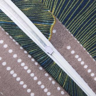 Pościel flanelowa FLANELOVE 220x200 liście miłorzębu na ciemnoszarym tle