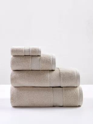 Ręcznik bawełniany Leo 100x150 jasnobeżowy
