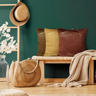 Poszewka dekoracyjna BLINK-18 45x45 Eurofirany ceglano/jasnozłota