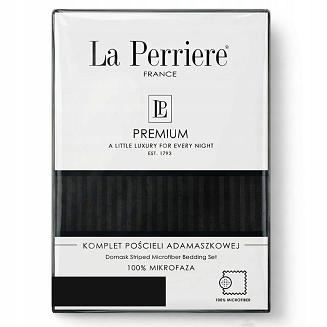 Komplet pościeli hotelowej adamaszek La Perriere 220x200 czarna