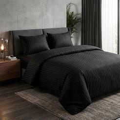 Komplet pościeli hotelowej adamaszek La Perriere 220x200 czarna