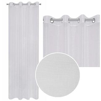 Zasłona gotowa na przelotkach EMMA 140x250 Eurofirany biała