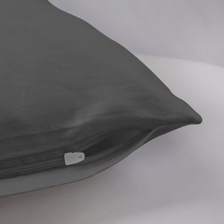 Poszewka satyna bawełniana 40x40 jednobarwna jasnoszara