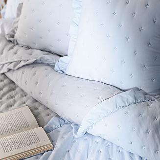 Narzuta dekoracyjna z falbaną WERONA 200x220 szara