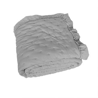 Narzuta dekoracyjna z falbaną WERONA 200x220 szara