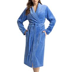 Szlafrok damski LUNA kod 371 welur błękitny