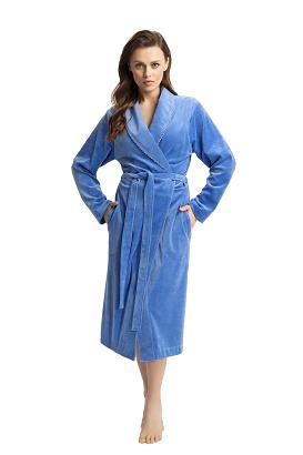 Szlafrok damski LUNA kod 371 welur błękit sycylijski