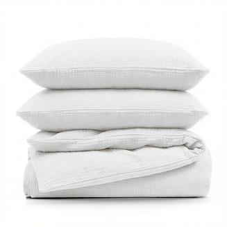 Pościel bawełniana MUSLIN 220x200 Eurofirany biała muślinowa