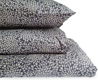 Pościel satynowa 160x200 grafitowa beżowa kwietne rozety