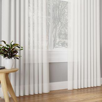 Zasłona gotowa na przelotkach BASIC 145x250 półprzezroczysta biała