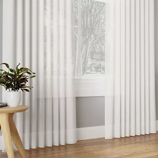 Zasłona gotowa na przelotkach BASIC 145x250 półprzezroczysta biała