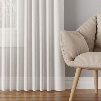 Zasłona gotowa na przelotkach BASIC 145x250 półprzezroczysta biała