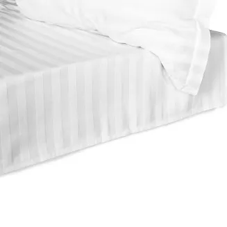 Prześcieradło satyna bambusowo-bawełniana STRIPE WHITE 220x260 Darymex jednokolorowe białe