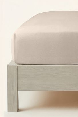 Prześcieradło flanelowe z gumką SIN 90x200 + 30 cm taupe