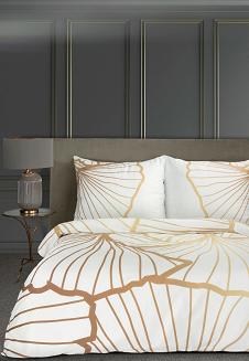 Pościel z makosatyny POS 200x220 Eurofirany biały/złoty