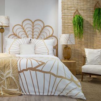 Pościel z makosatyny POS 200x220 Eurofirany biały/złoty
