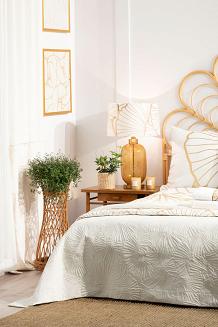 Pościel z makosatyny POS 200x220 Eurofirany biały/złoty