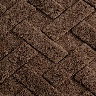 Poszewka dekoracyjna CARO 45x45 Design91 ciemnobrązowa puszysta wytłaczana w kratę